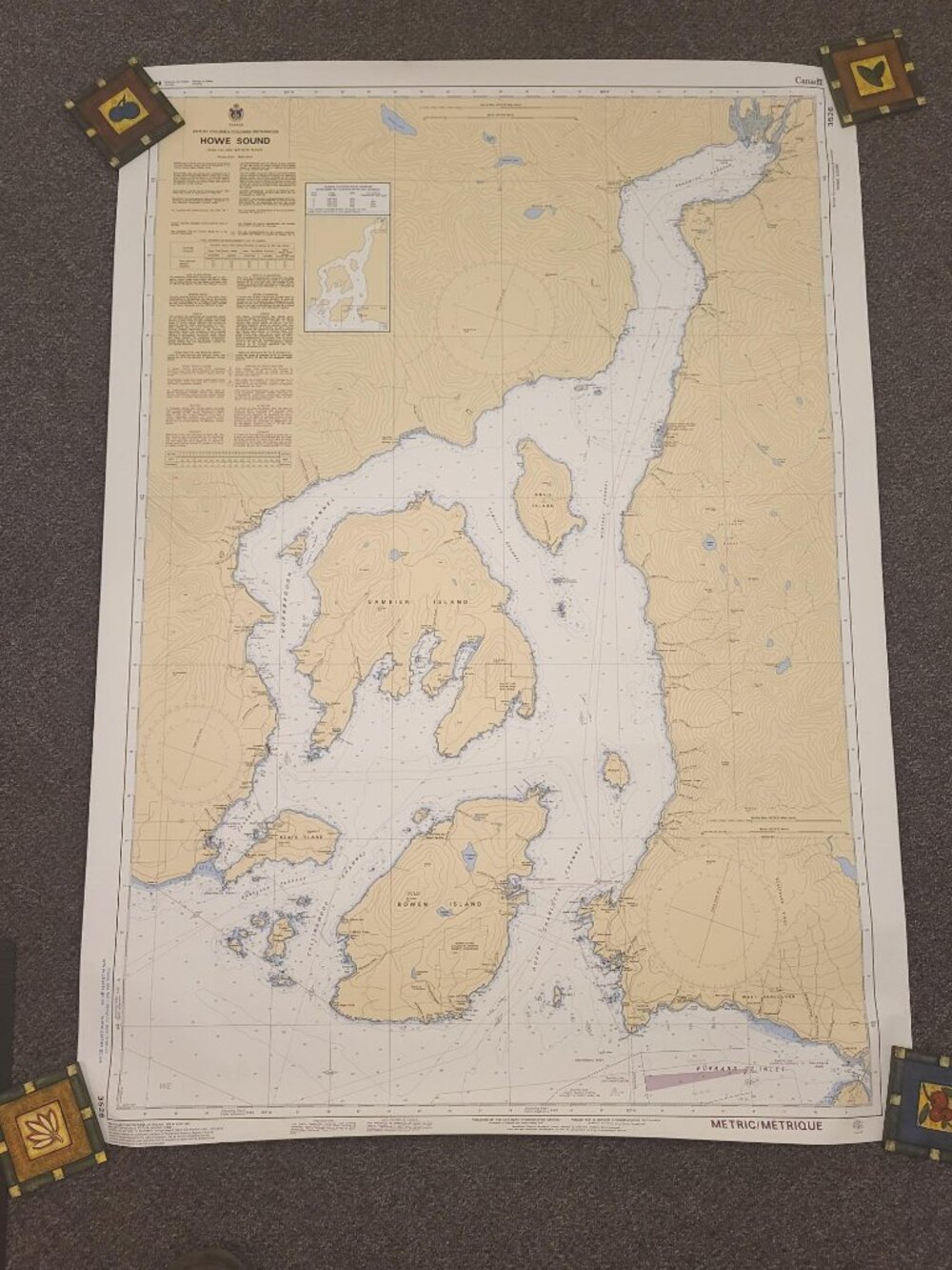 CHS Nautical Chart 3526 Howe Sound British Columbia Bowen Island BC Map Paper